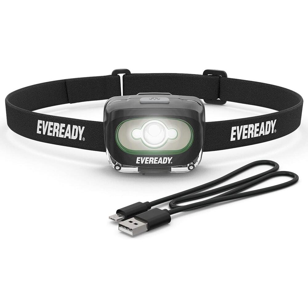 Eveready Headlamp Waterproof LED Light Rechargeable Camping Hiking Emergency